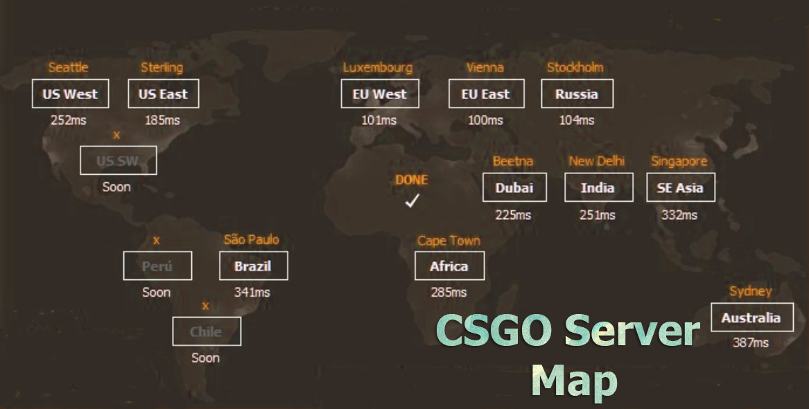 Counter Strike Global Offensive (CSGO) : Where are the Servers Located?